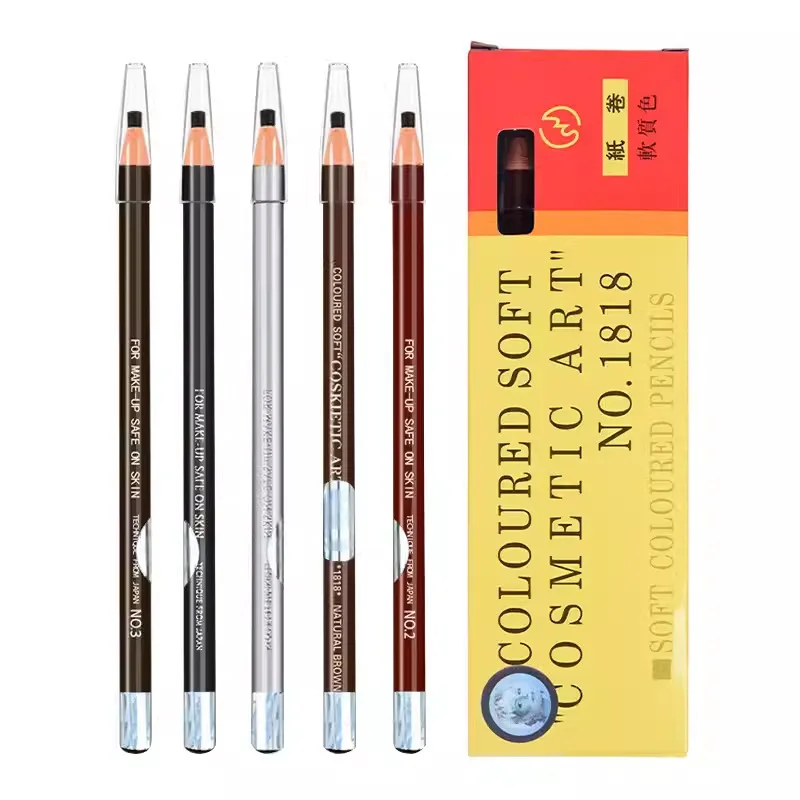Lápiz Delineador de ojos para cejas, maquillaje negro, marrón, resistente al agua, lápiz tinte para tatuaje de cejas, no se decolora, potenciadores de ojos naturales, herramienta de maquillaje