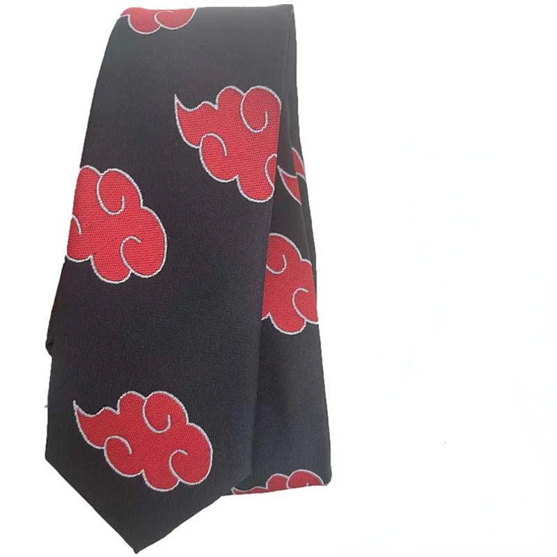 Anime Naruto Tie Necktie Akatsuki Neckcloth Uchiha Itachi Tie Halloween Party Accessories Cosplay Neckcloth Birthday Gift