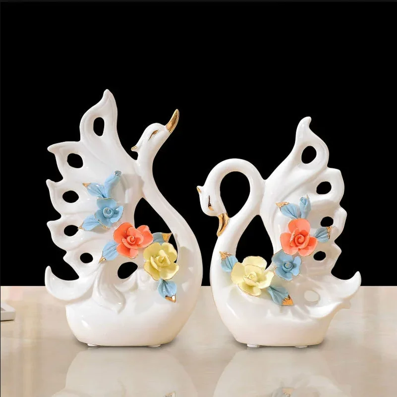 European Swan Ornament TV Cabinet Wine Cabinet Decor Living Room Desktop Decoration Entrance Luxury Wedding Gift