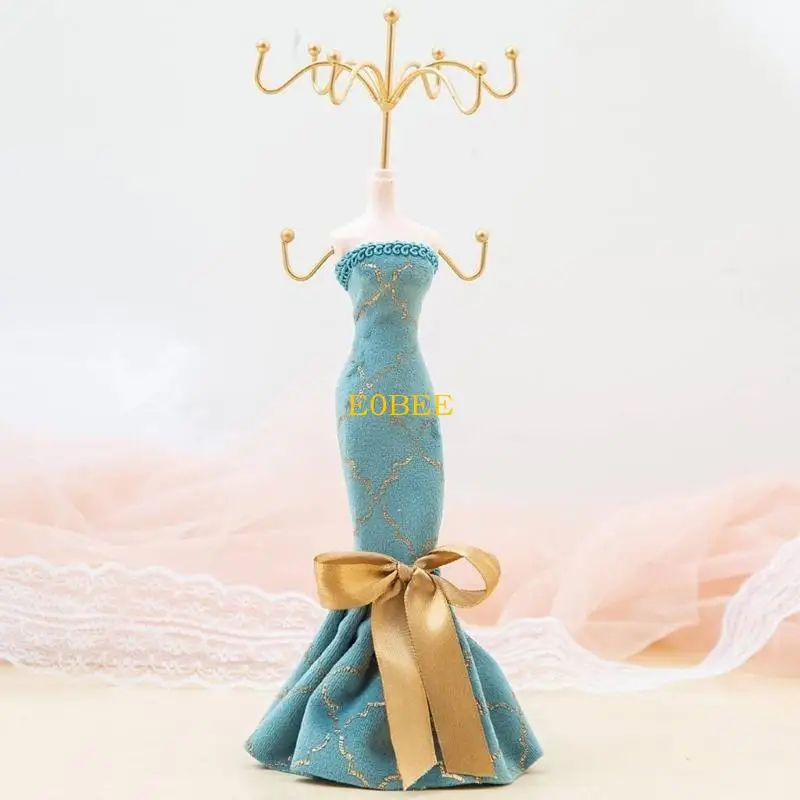 

E0be Princess Dewellery Holder Elegant Turquoise Serving Stand Rick for Women Accessories Hare Accessories