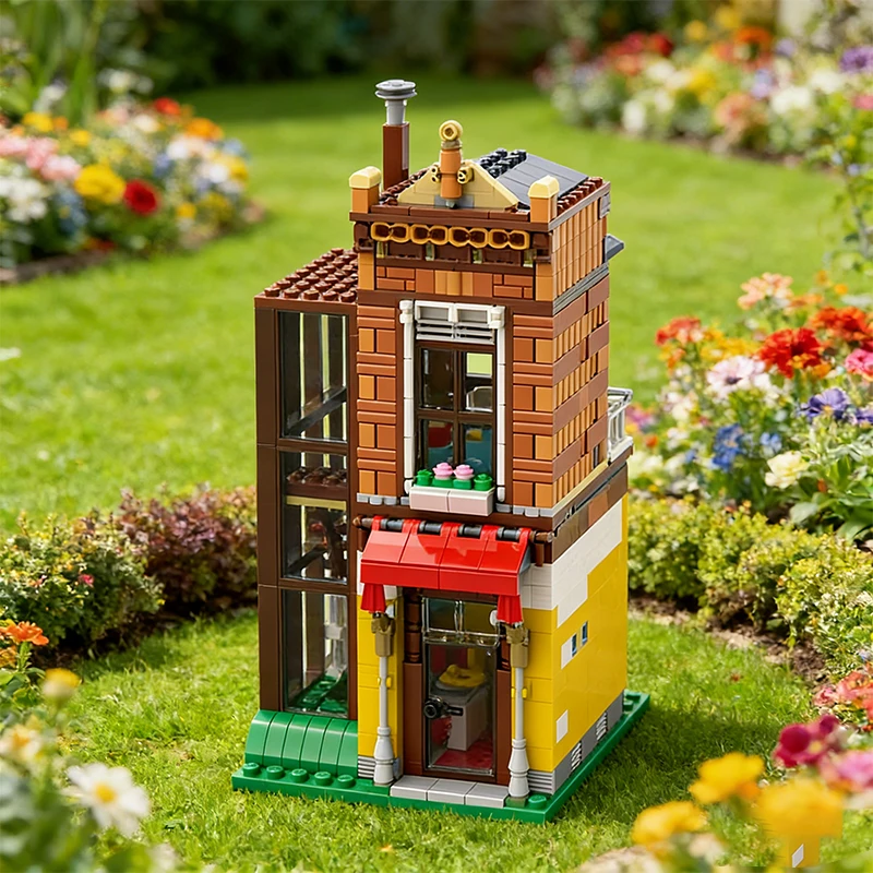 942 PCS House Street Travel Agency MOC Aanpassen Modulair bouwsteen Creatief ontwerp Educatief DIY Jongensspeelgoed Verjaardagscadeau