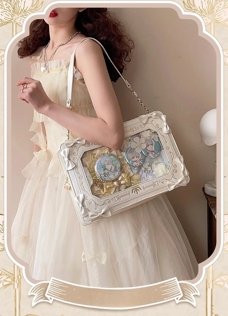 Original Design Photo Frame Pain Bag Shoulder Crossbody Bag for Girls Retro Square Transparent Commuting Bag Daily Matching