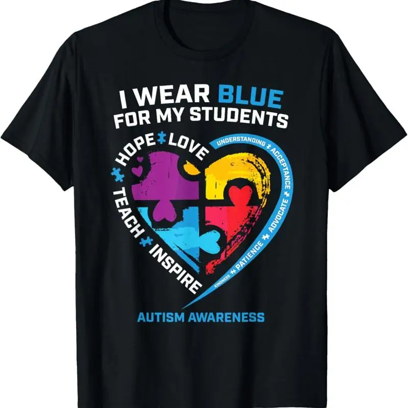 

Футболка I Wear Blue For My Students S Teachers с информацией об аутизме