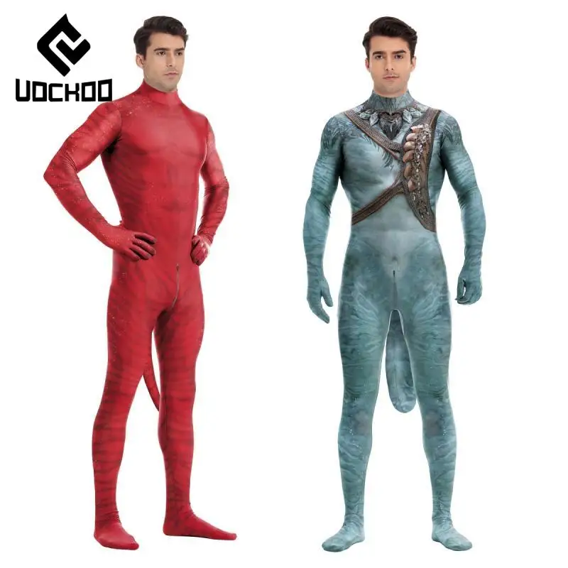 

Avatar Cosplay Costume Animal with Tail Jumpsuit for Adult Carnival Zentai Bodysuit Movie Characters Suits Funny Clothes