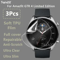 3Pcs For Amazfit GTR 4 Limited Edition Watch Clear Ultra Slim Soft Hydrogel Repairable Film Screen Protector -Not Tempered Glass