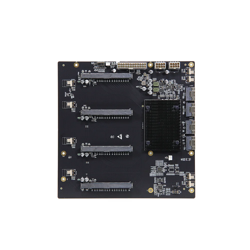 

PLX88096 Карта расширения PCIe 4.0, базовая плата для четырех GPU, широкий разветвитель PCIe 65 мм, высокоскоростное расширение для майнинговых компьютеров и серверов