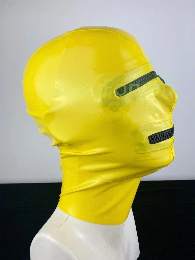 100% Latex Hood With Eyes Mouth Zipper Rubber Mask Back Zippers Various Color Handmade Club Wear Cosplay Halloween Costumes