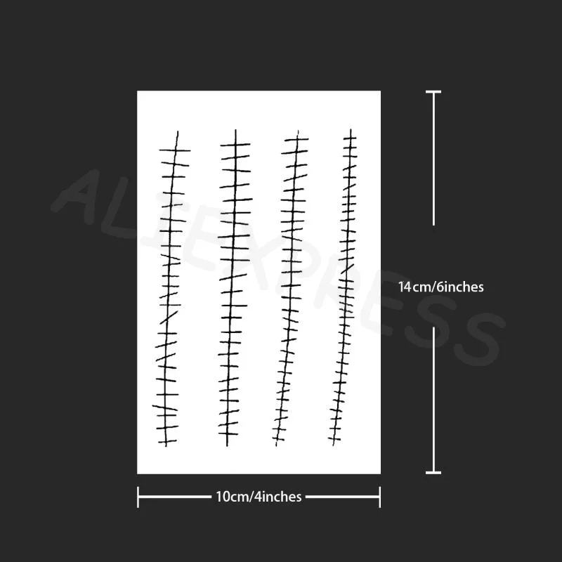 Scar Cover Temporary Tattoo Sticker 1 Sheet Magic Waterproof Semi Permanent Skin-Friendly for Halloween Party Costume Prop