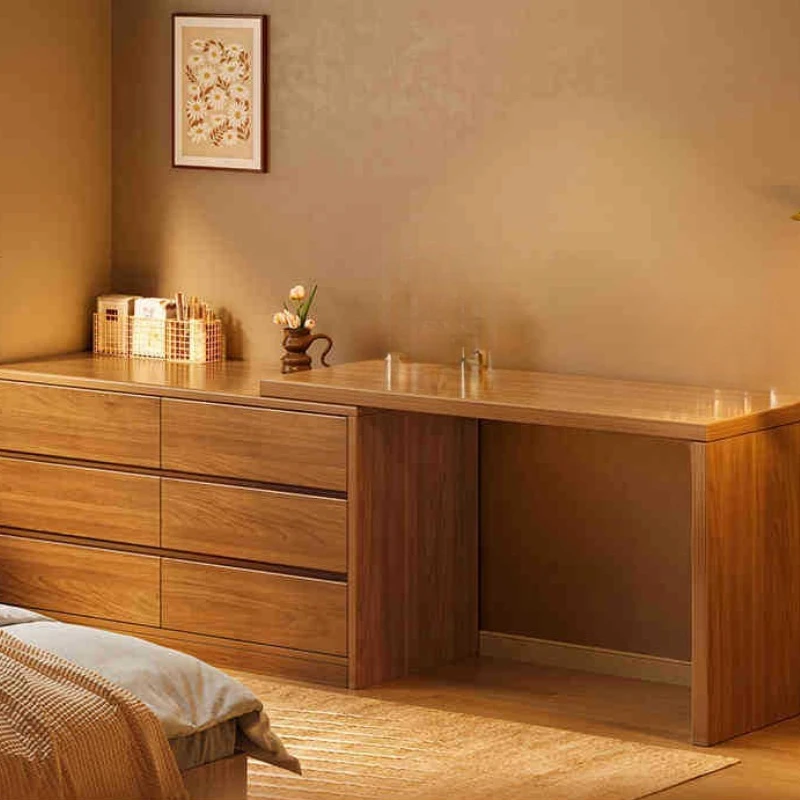 Solid wood dresser bedroom simple modern new bedside chest cabinet dressing table integrated