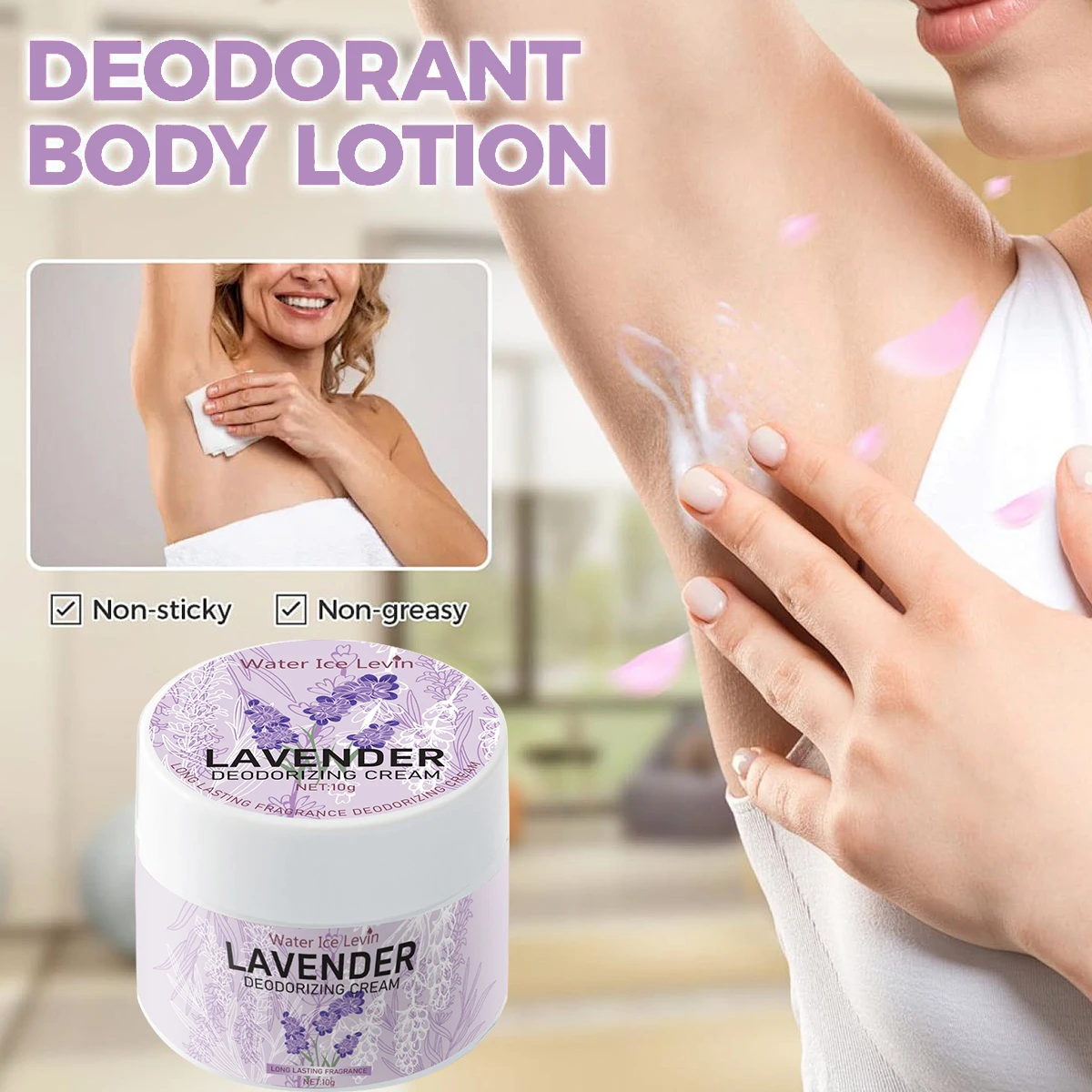 Deodorant Cream Contains Floral Ingredients, Which Can Moisturize the Skin and Keep It Dry, with a Natural Floral Fragrance and a Long-Lasting Scent Suitable for Various Parts of the Body