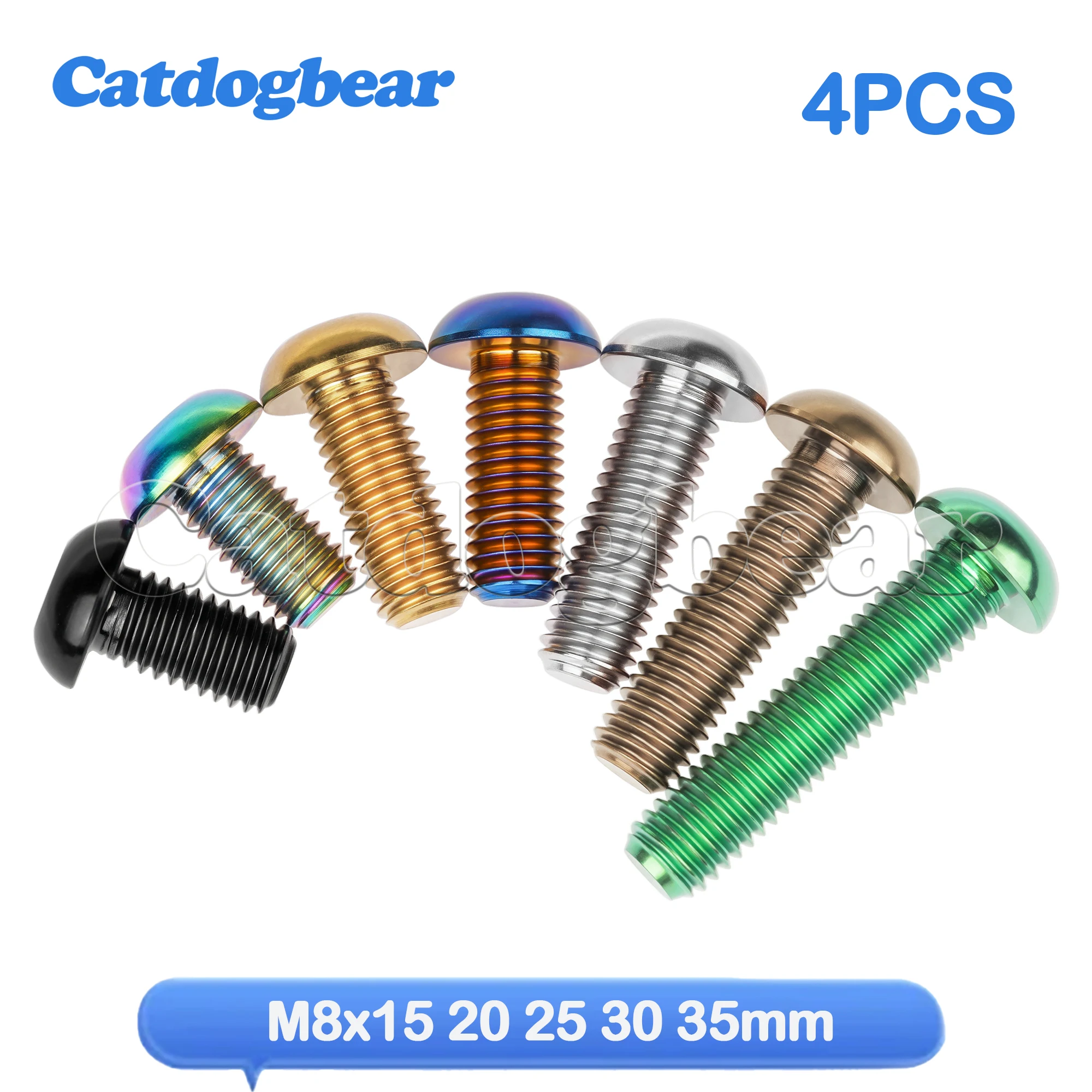 

Catdogbear 4PCS Titanium Bolt M8x15 20 25 30 35mm Allen Key Head Screws for Motor Bike Disc