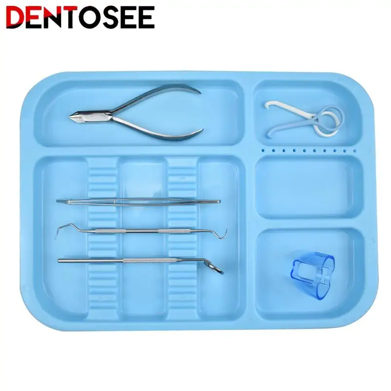 

Plastic Dental Instruments Tray Split Segregated Placed Trays 135 Degree Autoclavable Storage Tweezer Clinic Lab Equipment