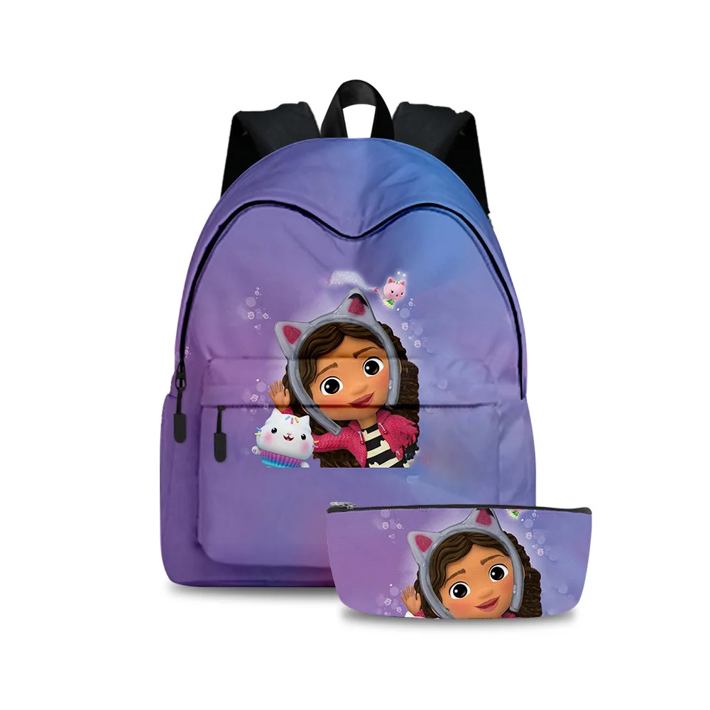 

The New 3D Backpack Gabby's Dollhouse Surrounding Primary and Secondary School Students School Bag Pencil Bag Two-piece Set