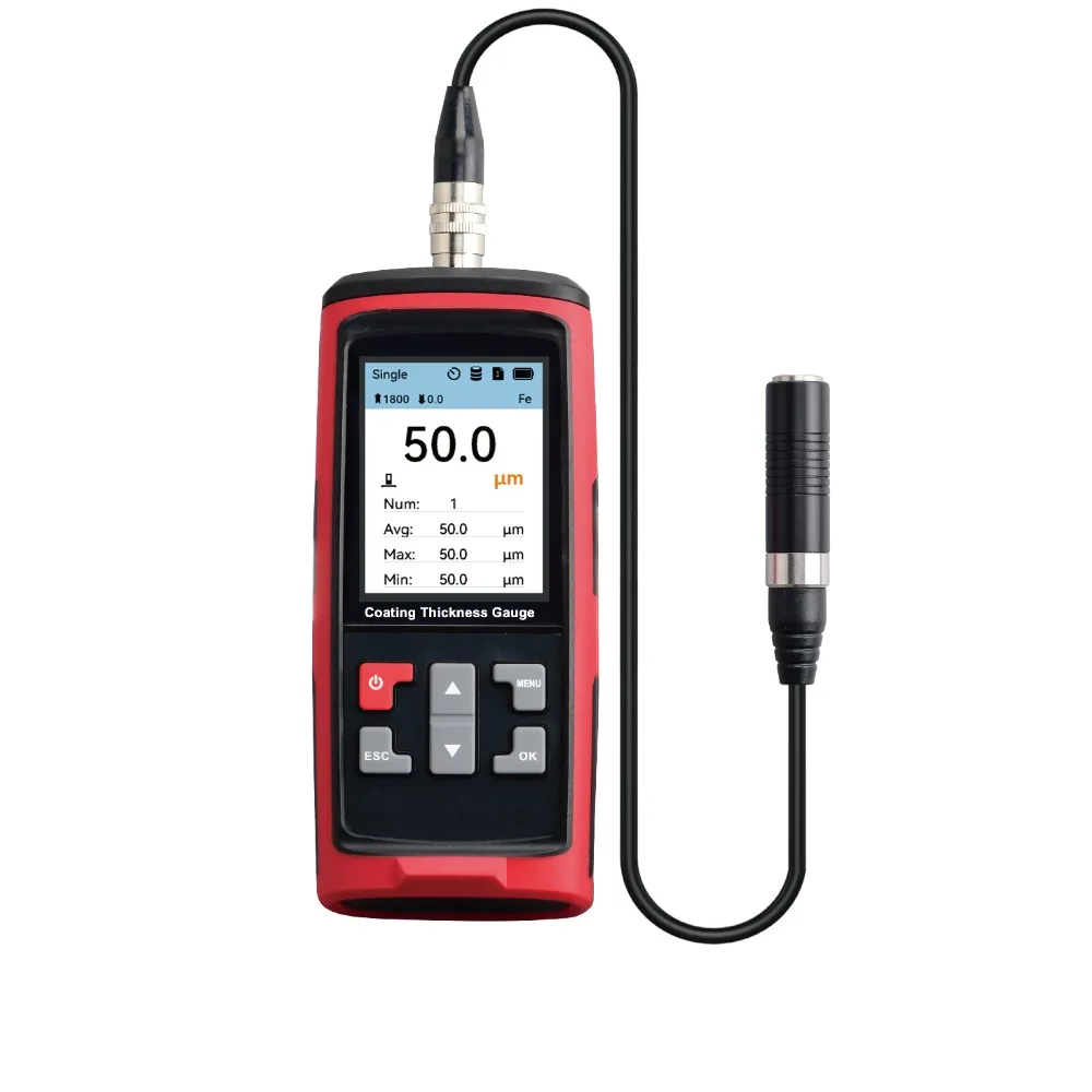 Portable Coating Thickness Gauge Tester Menu-style Operation with High-definition Display for Manufacturing/Chemical Industries