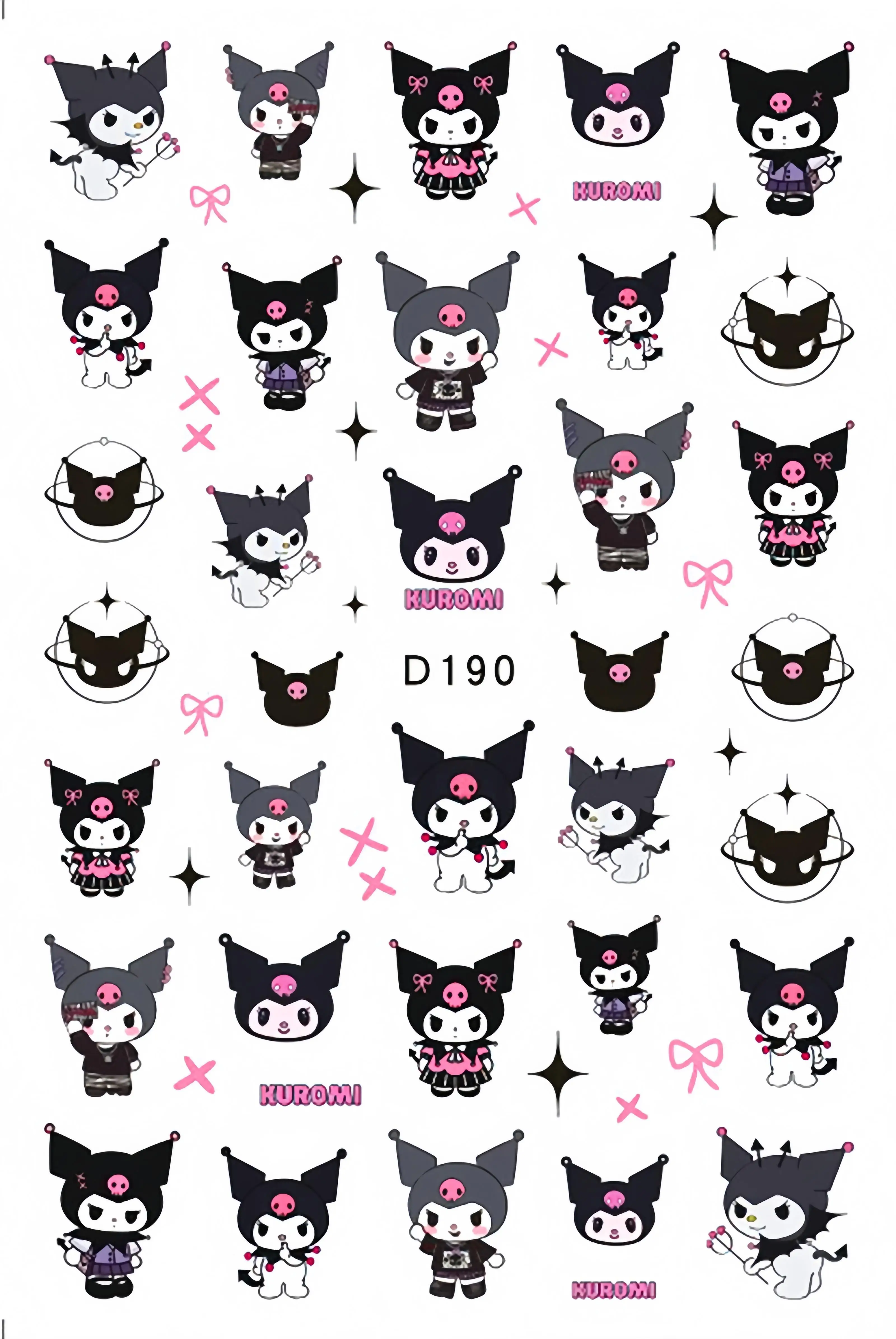 Sanrio мультфильм Kuromi Хелло Китти аниме наклейки мультфильм украшение понравило Коричный милый аниме персонаж наклейка пакет