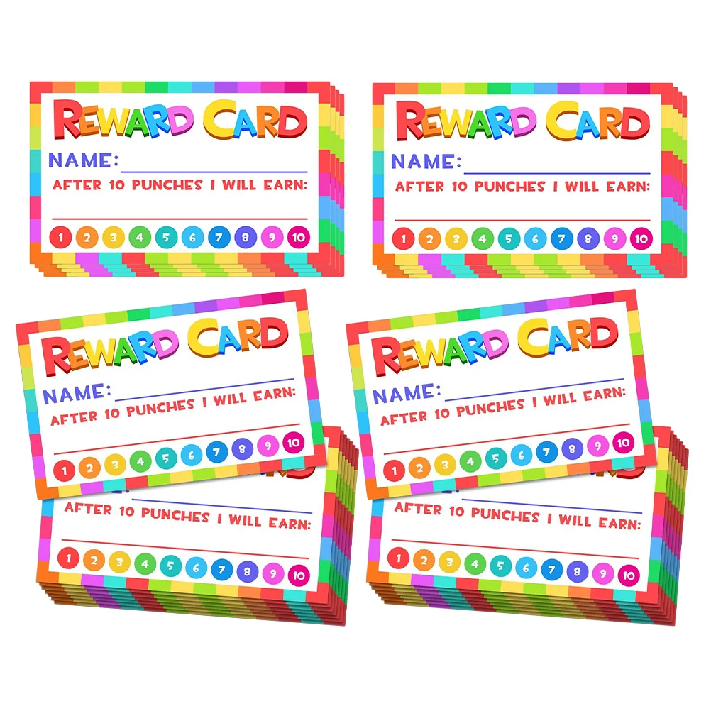 

50 Pcs Reward Card Cards for Classroom Hole Punch Chart Middle School Must Haves Teacher Student