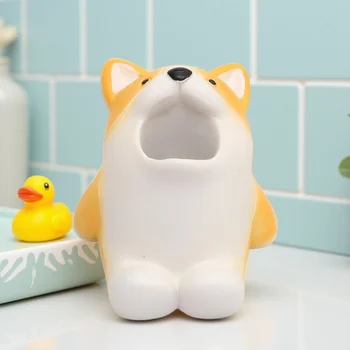 मिनी प्यारा कार्टून शार्क डक टूथब्रश होल्डर मल्टी-फंक्शन स्टोरेज स्टैंड मेकअप पेन होल्डर घर के बाथरूम की सजावट के लिए 10 best sales टूथब्रश स्टैंड - №7