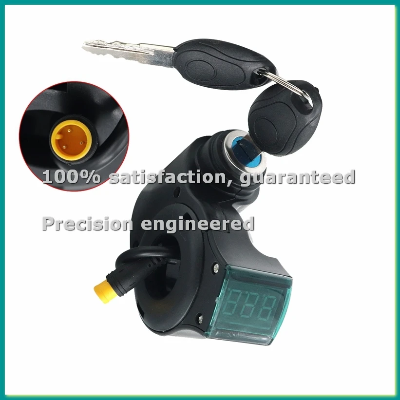 QS-S4 36V-60V Thumb Throttle LCD Display+3PIN Lgnition Lock Key for Zero 8 9 10 8X 10X Electric Scooter 6PIN Display-TCES