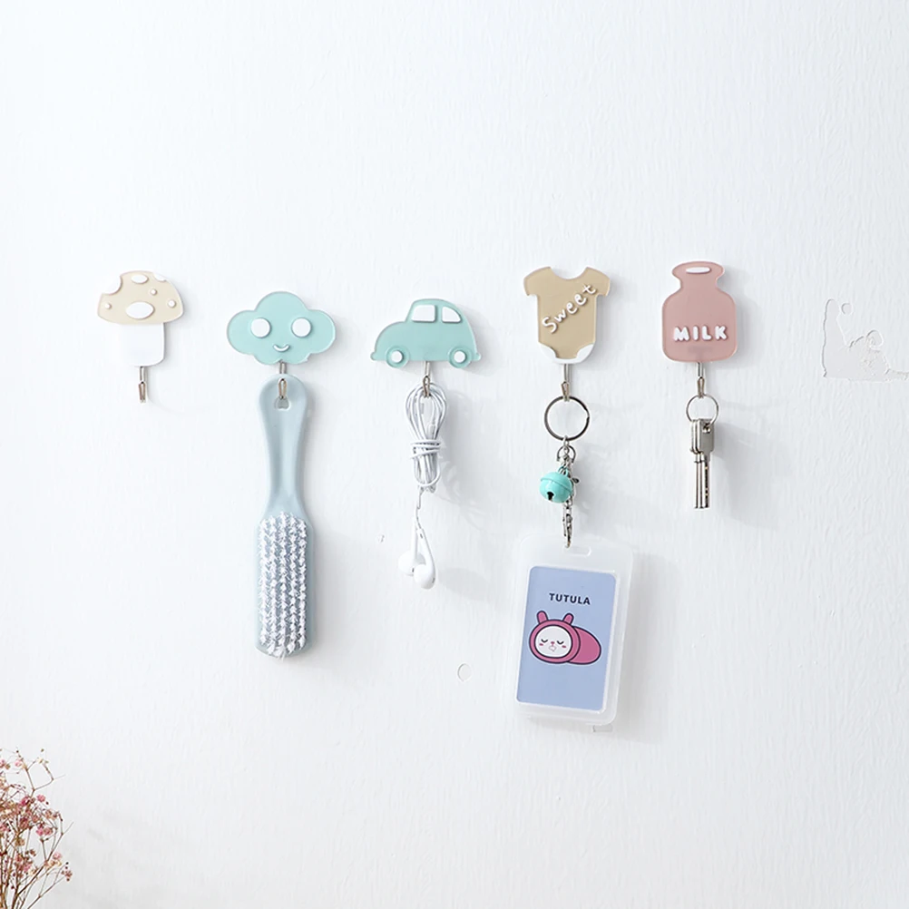 

3pcs Adhesive Hooks Strong Viscose Wall Mount Hangers for Bedroom Kitchen Decorative Plastic Bath Towel Holder Easy Removable