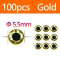 Gold 100pcs 5.5mm