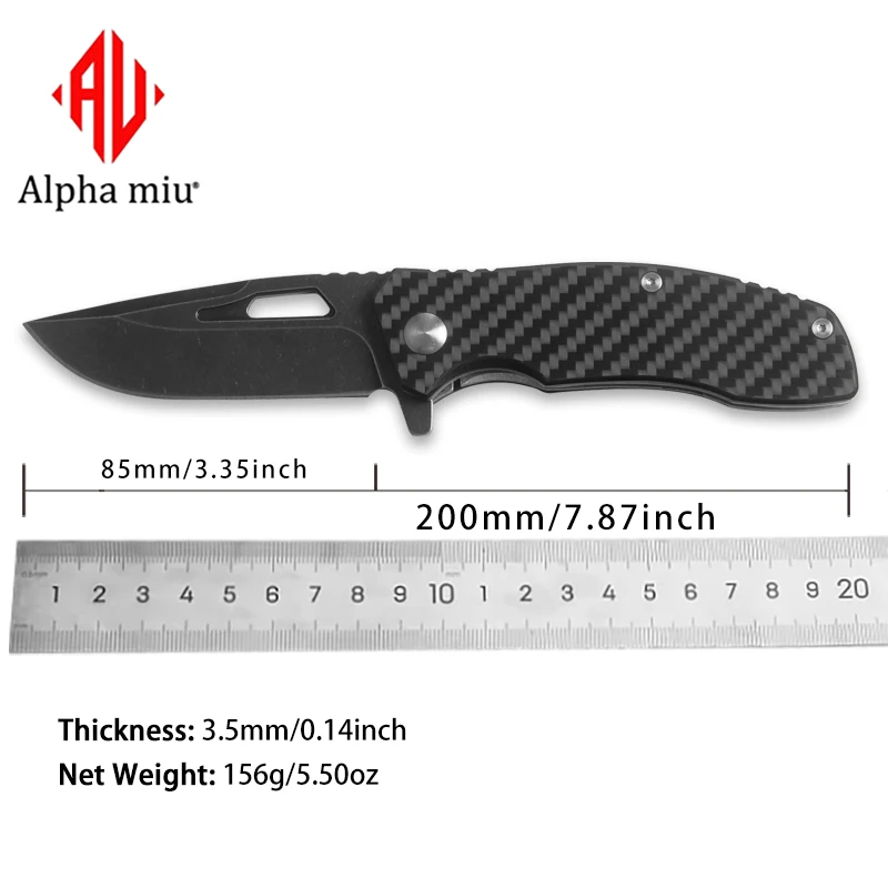 Alpha  Miu multitool survival tactical folding knife，edc knife，Carbon Fiber Handle