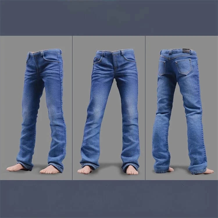 Jeans réalistes délavés à Texture Vintage, Styles masculins et féminins, pantalons Slim Fit, modèle de vêtements pour figurines de poupée de 12 pouces, échelle 1/6