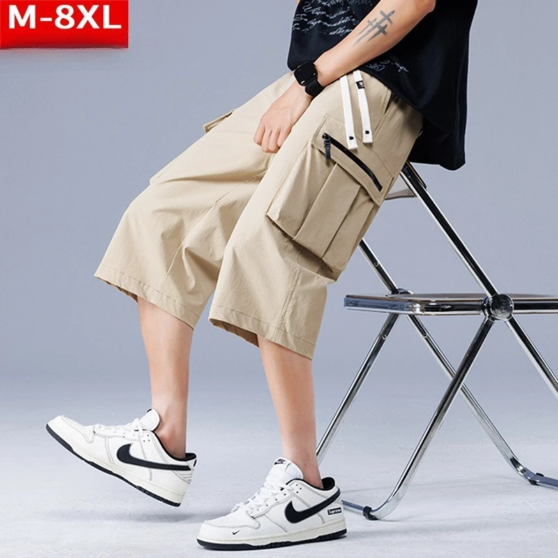2026 Summer Trend Men's Tooling Cropped Pants Loose Sports Casual Shorts