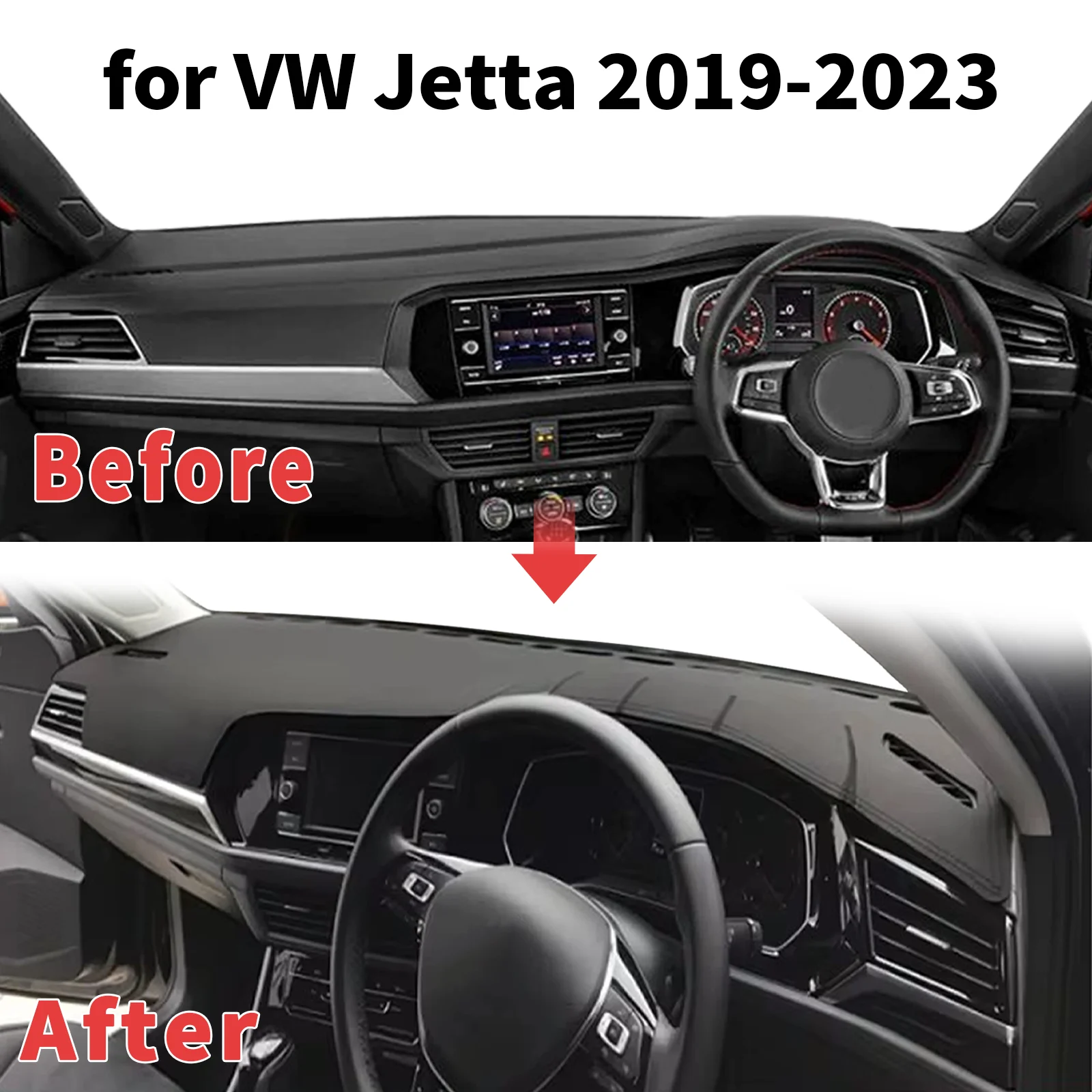 for VW Jetta 7 A7 MK7 2019-2023 Dashboard Cover Sun Shade Protector Dashmat Anti-Glare UV Block Carpet Mat Automotive Dash Mat