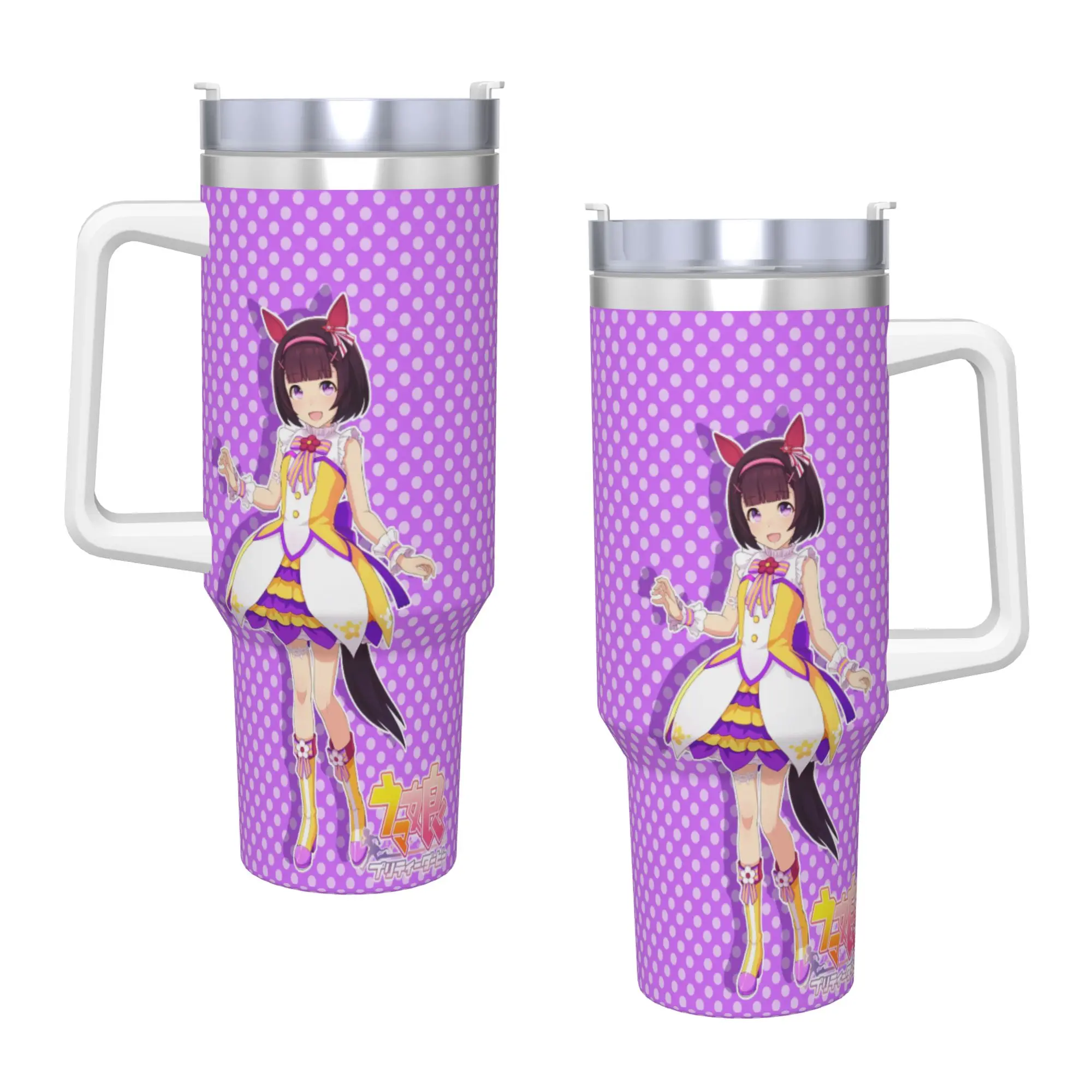 Nishino Flower UmaMusume Pretty Derby Tumbler  Hot Drinks Water Bottle Leakproof Stainless Steel Coffee Mug DIY Travel Car Mugs