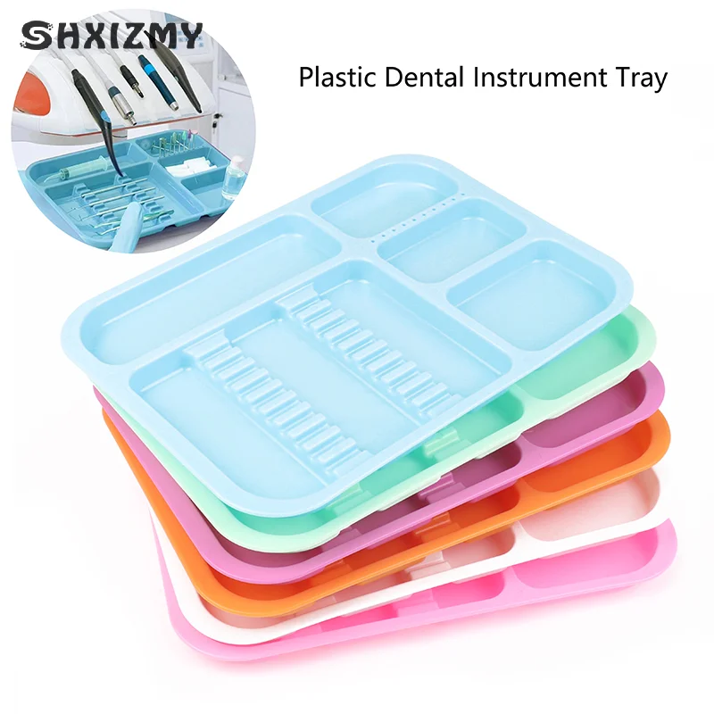 Bandeja separada de plástico para instrumentos dentários, bandeja dividida autoclavável para tatuagem médica, ferramentas odontológicas, 1 peça