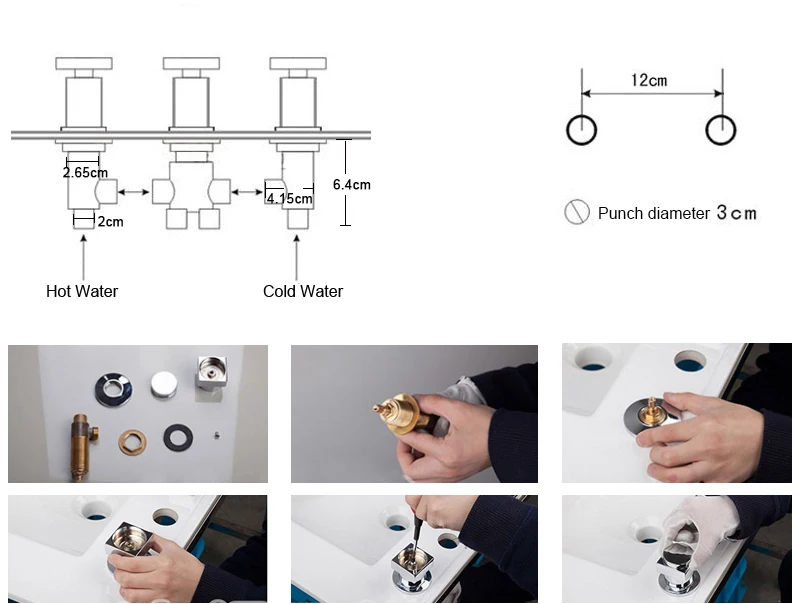 BAKALA ottone cromato vasca da bagno valvola di controllo dell\'acqua calda e fredda rubinetto vasca da bagno miscelatore doccia vasca da bagno 3