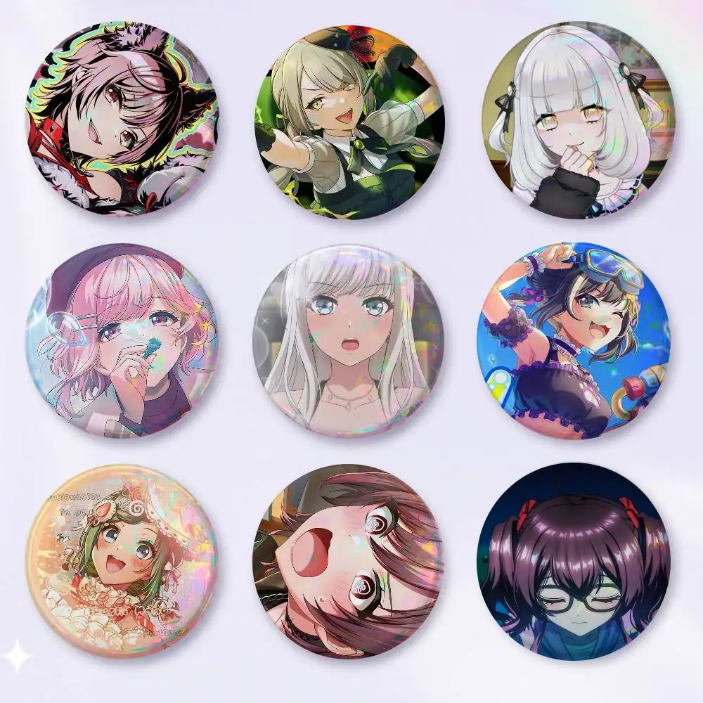A-D4DJ Abyssmare Virtual Art Badges Button Round Creative Pin Brooch Badge Bag Decor Accessories Fans Collect Friends Gifts