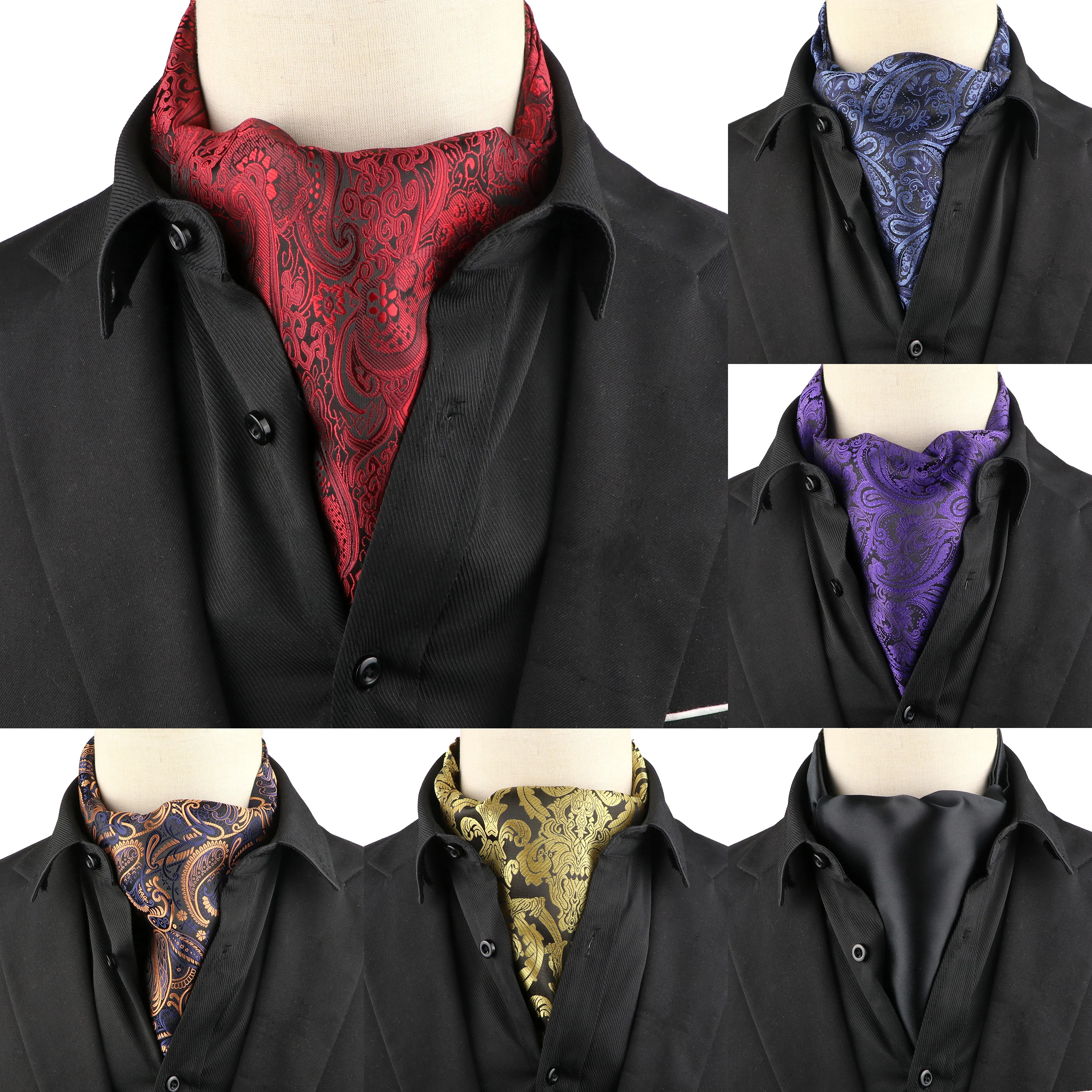 

Fashion Jacquard Paisley Mens Scarf Tie Vintage Classic Cashew Tie Wedding Formal Office Ascot Gentleman Suit Cravat Accessories