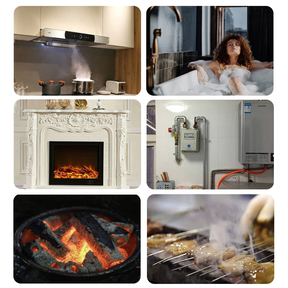 2 In 1 Tuya WiFi 2 In 1 Intelligent Smokes Carbon Monoxide Detector CO Gases Detectors Sound Flash Light Alarm Function Detector