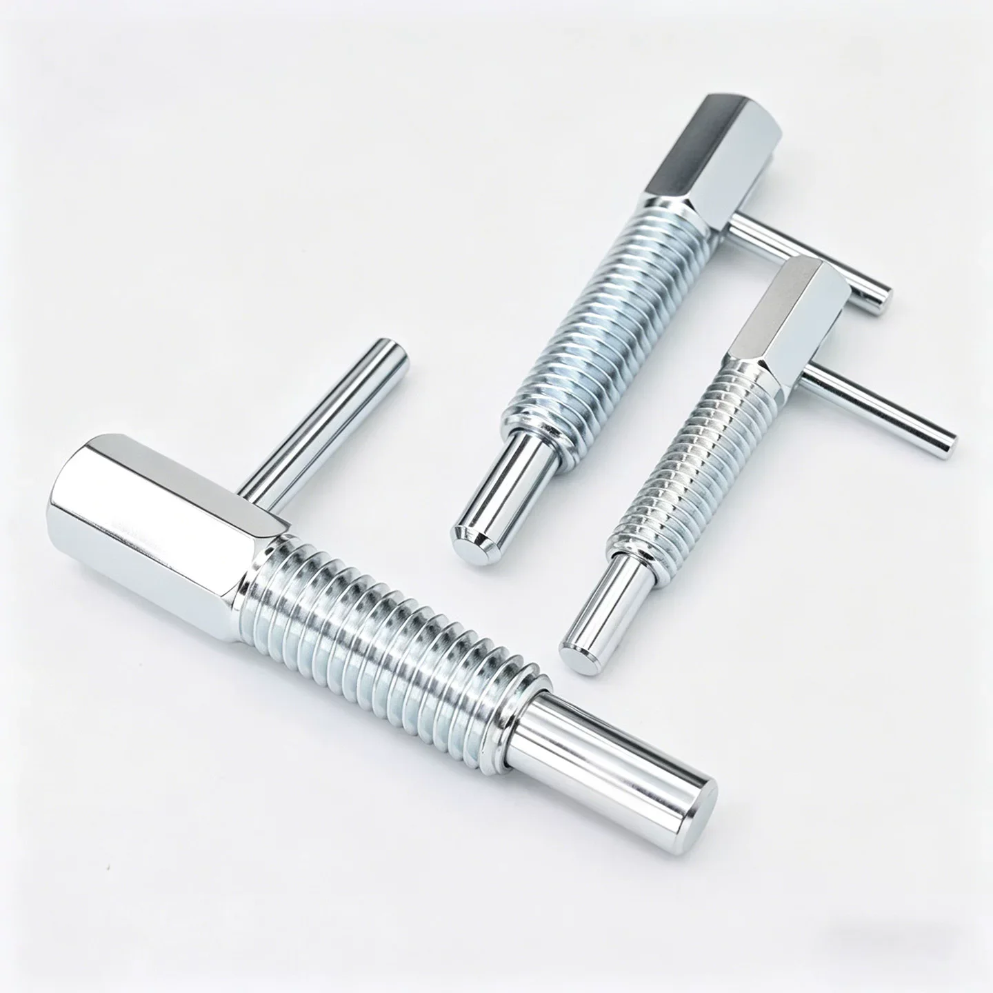 Knob-Actuated L-Shape Indexing Pin with Plunger – Stainless Steel Spring Self-Locking Reset Positioning Pin view 2