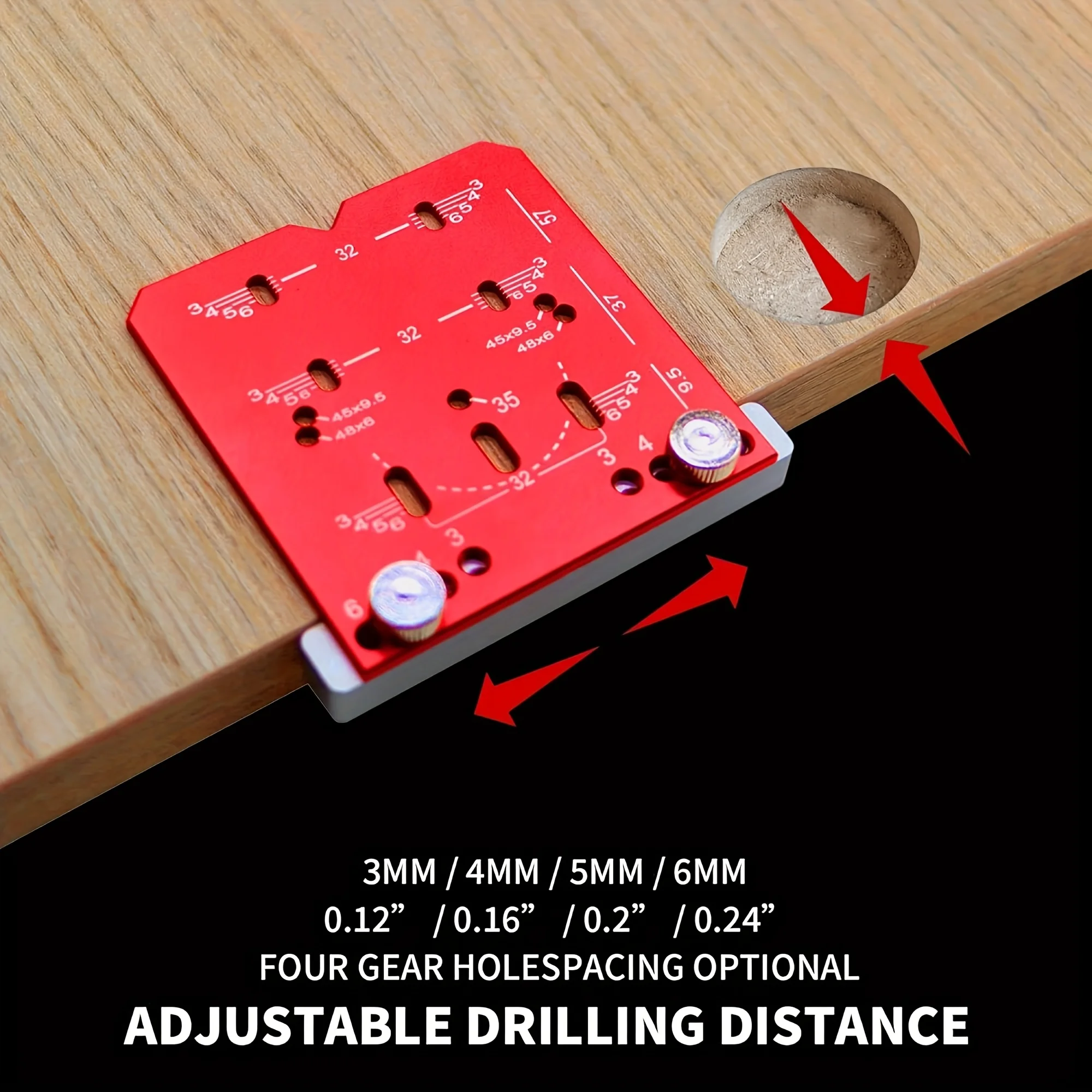 Herramienta de plantilla para bisagra de gabinete, guía de broca ajustable de 35 mm para bisagras ocultas de 35/45/48 mm, instalación de hardware de precisión