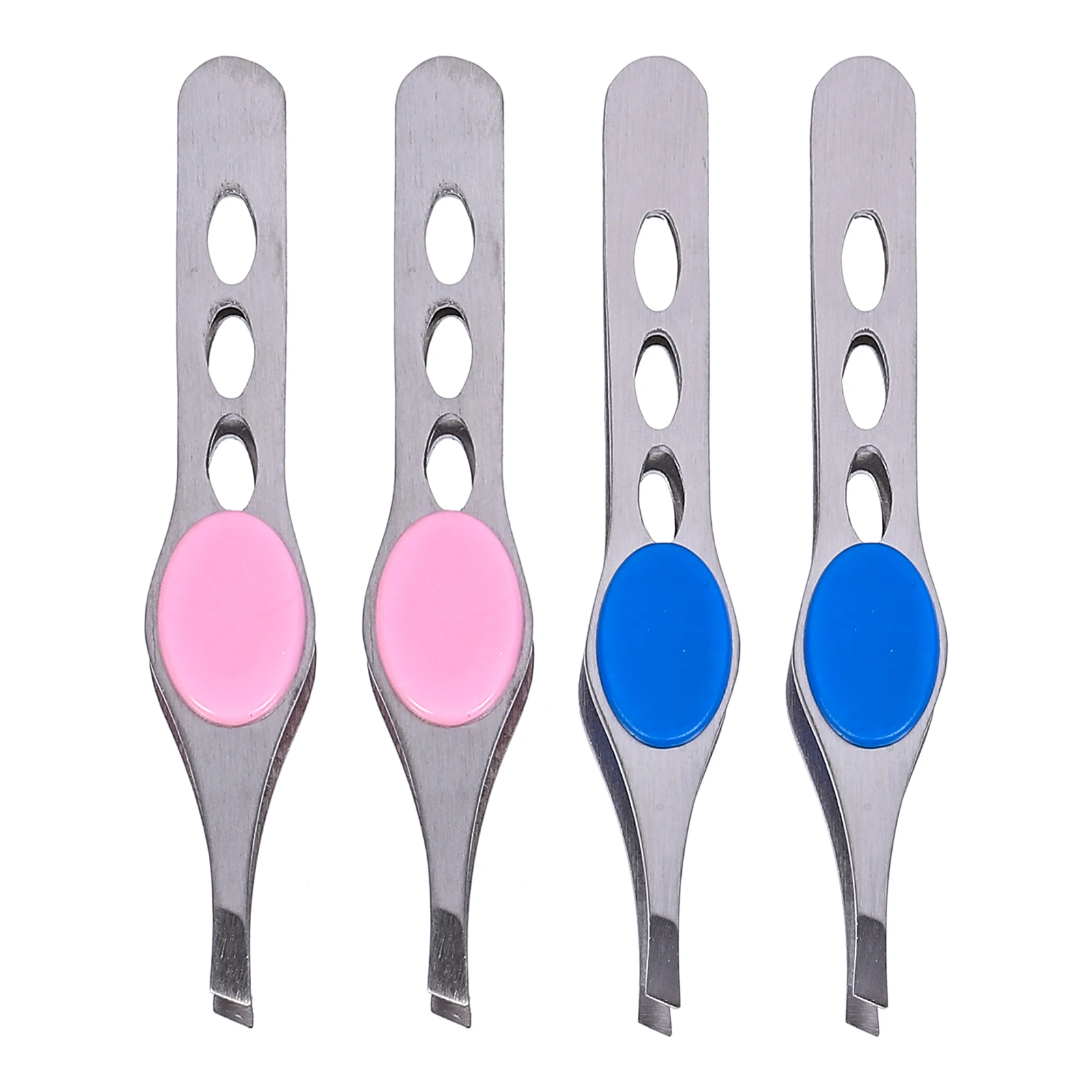 

4 Pcs Tweezer Stainless Tool Shaping Rubber Buckle Strong Eyebrow Trimmer Durable