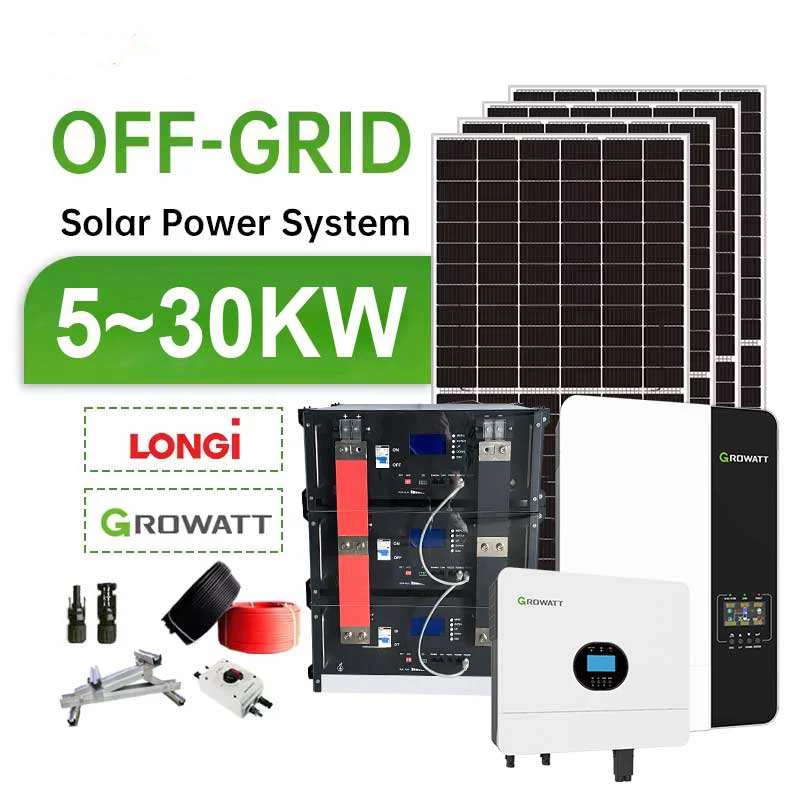Autarker Solargenerator 5KW 10KW 30KW Off-Grid Photovoltaik-Kit Ganzhausnotstromversorgung Solarmodul Batterie Wechselrichter Bundle