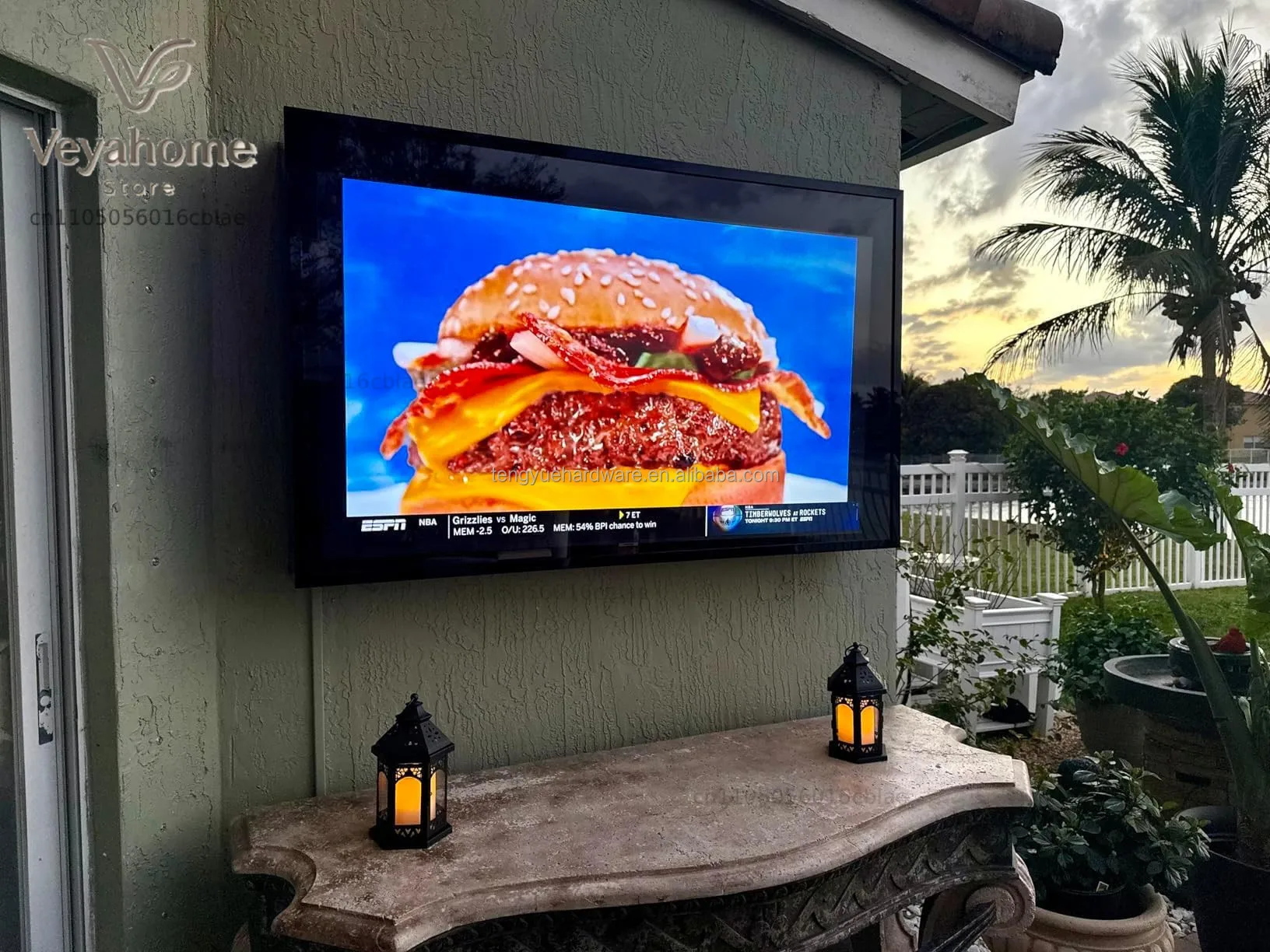 Custom 55-inch Outdoor Steel Aluminum IP67 Rated Waterproof Non-Touch LCD Monitor Security TV Case