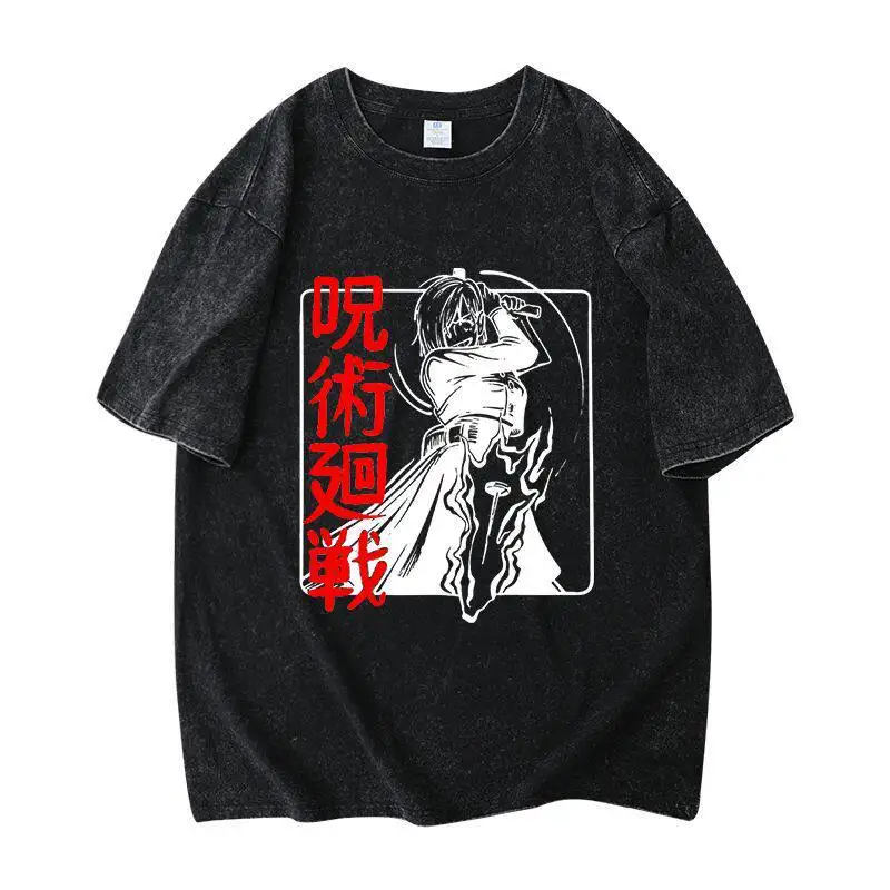 

Jujutsu Kaisen Nobara Kugisaki 2026 Summer Men Women Cotton T Shirt Vintage Washed Oversized Streetwear Anime Manga Print