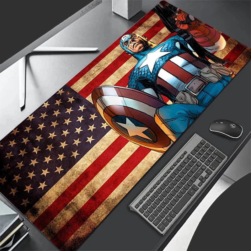 

Captain America superhero Marvel Avengers Alliance Pattern Game mousepad Small Pads Rubber Mouse Mat Desk GamingCup Mat