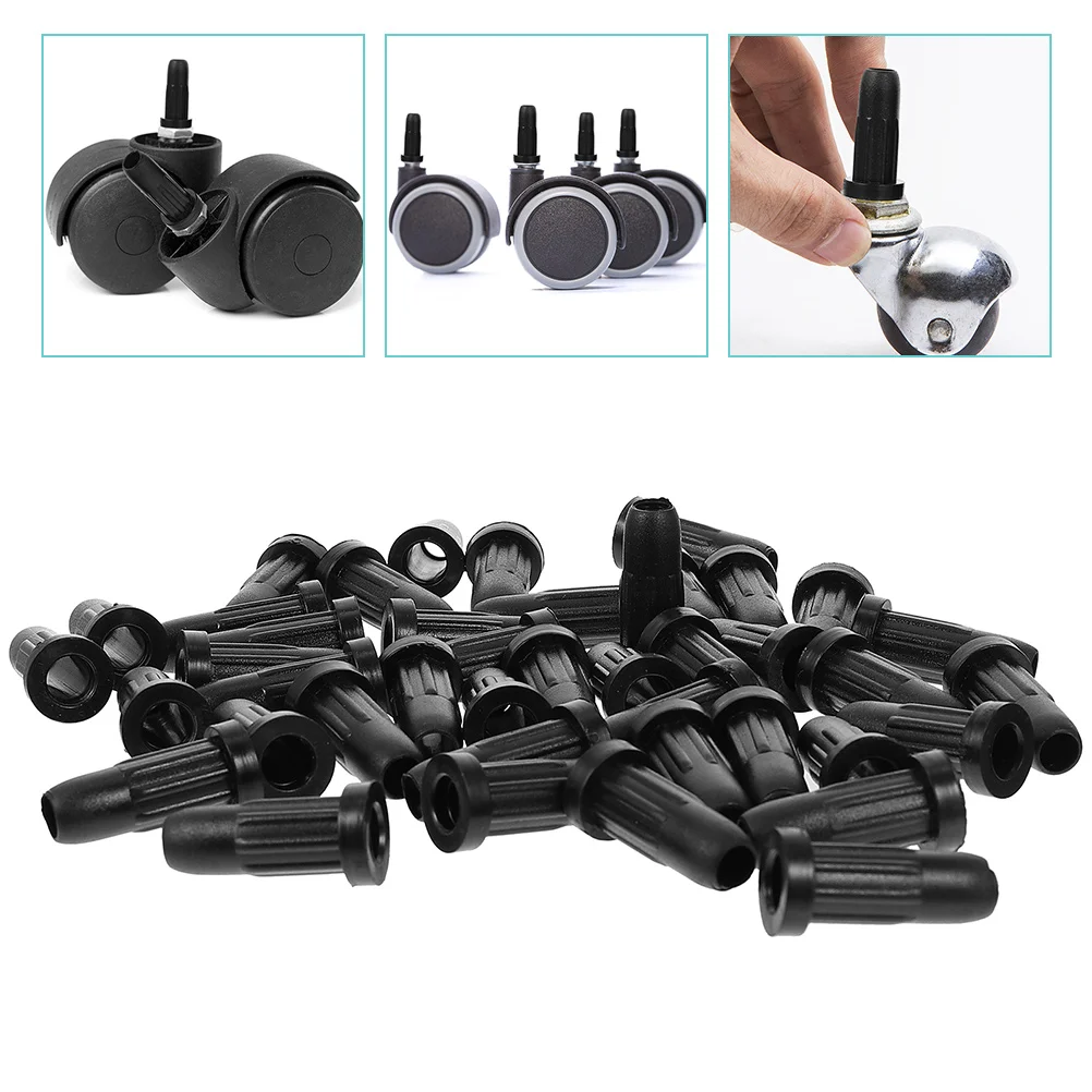 25 Pcs Computer Desk Swivel Chair Universal Wheel Rubber Cover Stopper Protective Clear Stool Caster Lid Bud Glides Socket Case