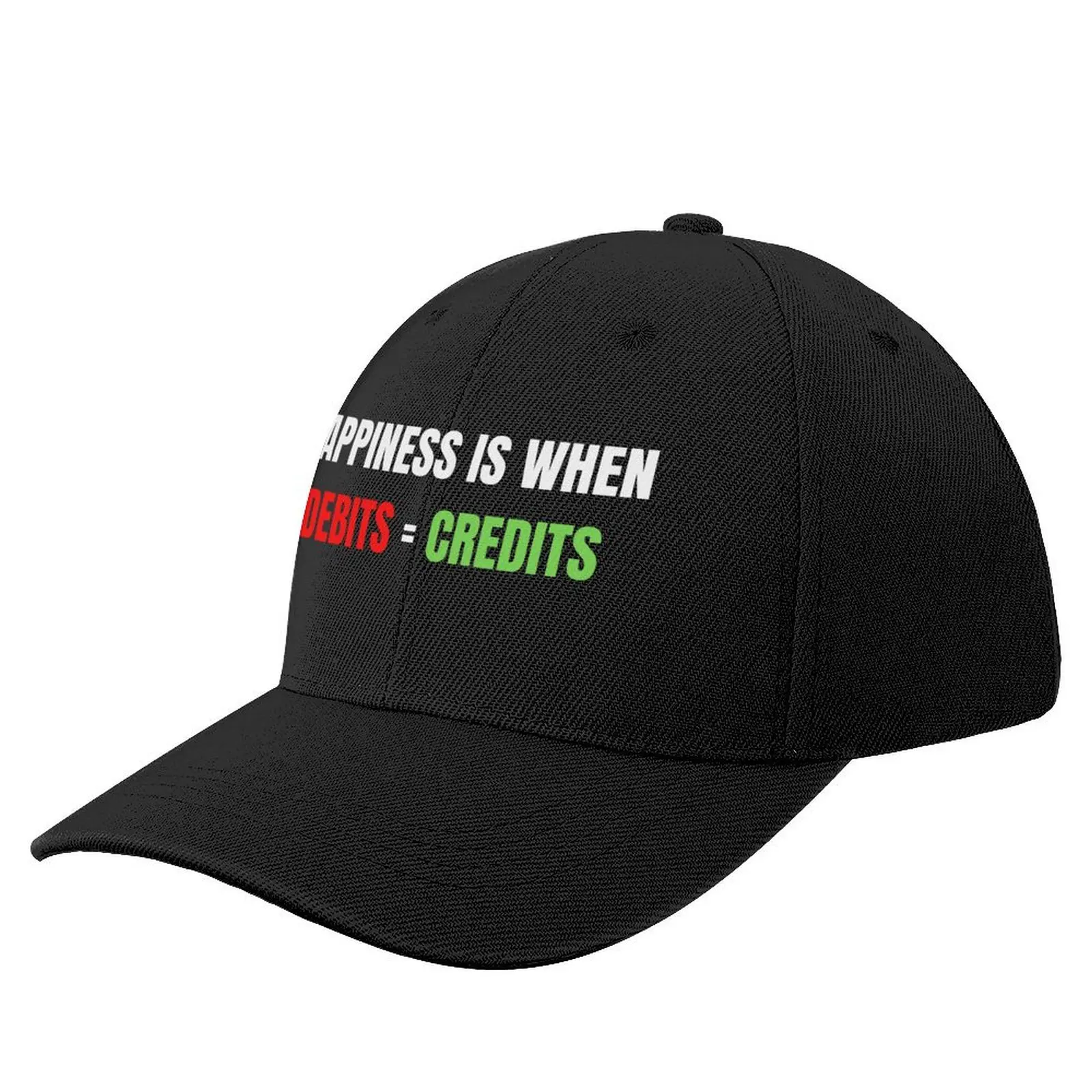 

Happiness Is When Debits = Credits Baseball Cap Anime Hat Snap Back Hat Male hat Sun Hats For Women Men's