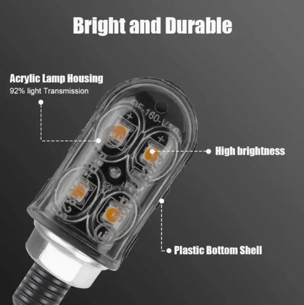 4 قطعة دراجة نارية LED بدوره إشارات صغيرة وامض LED أضواء الخلفية الوامض مؤشر الذيل ضوء لهوندا ياماها مقهى المتسابق