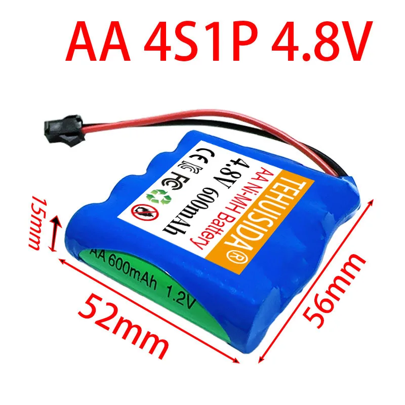 5S1P 6V 4S1P 4.8V Ni-MH بطارية قابلة للشحن 600mAh AA للأدوات الإلكترونية LED قسط الشعلة قوة البنك JST التوصيل أو SM