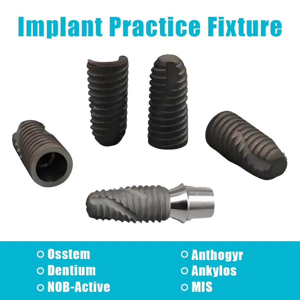 Dental Teaching Practice Titanium Implant Fixture Compatible OSS DEN Spiral Model for Student Dentist Lab Practice Training Tool