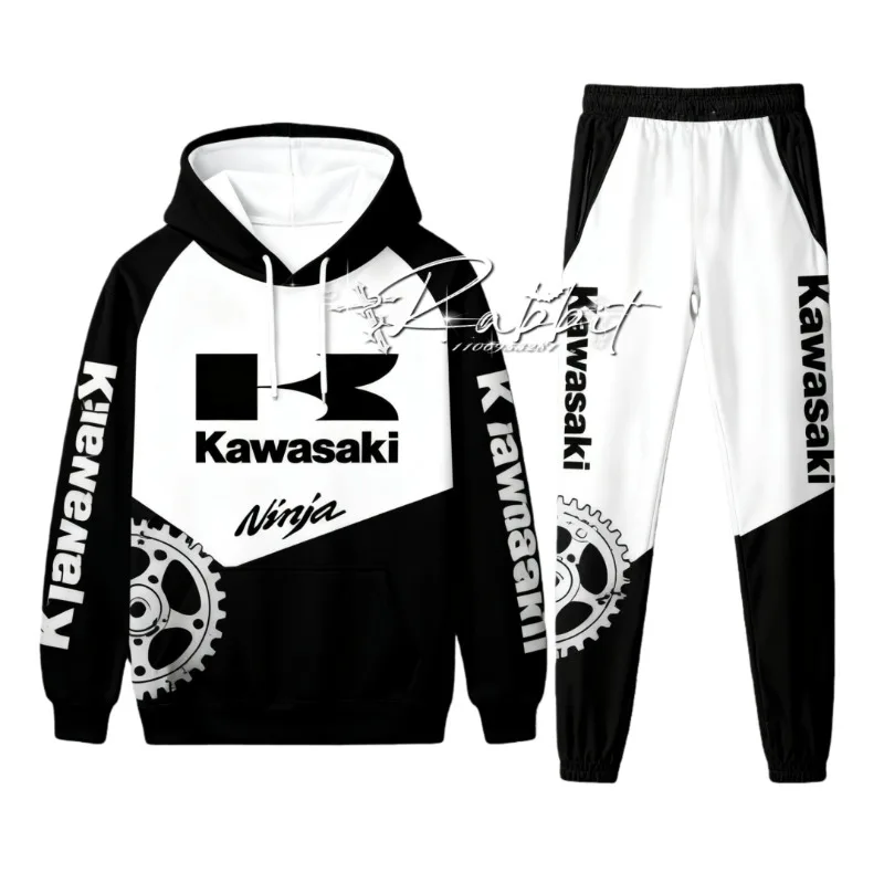 Осень-зима 2025 года, новинка Kawasaki Racing Team, модный уличный мотоциклетный комплект, ретро MOTO Racing, внедорожный велосипедный комплект для скоростного спуска