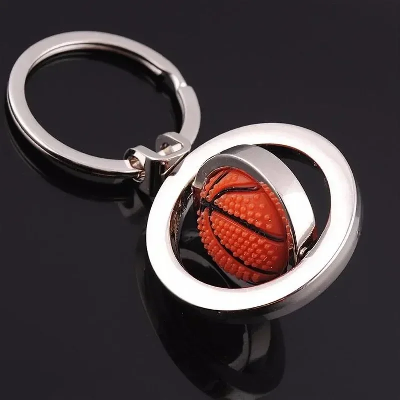 Basketball Accessories Rubber Metal Rotary Basketball Keychain Small Pendant Accessories Derivative Products S031