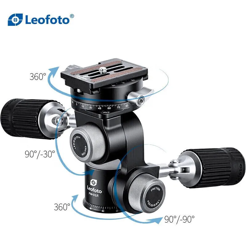 

Профессиональный фотоштатив Leofoto FW-01R с откидной двойной ручкой на 360 градусов ° 4-позиционная панорамно-наклонная головка FW-01R