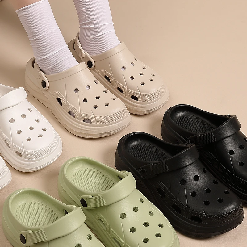 الأمومة المرأة الصنادل الصيف ملابس خارجية المضادة للانزلاق سميكة القاع أحذية الشاطئ غطاء رأس النعال السيدات موضة جديدة وزارة الدفاع #4